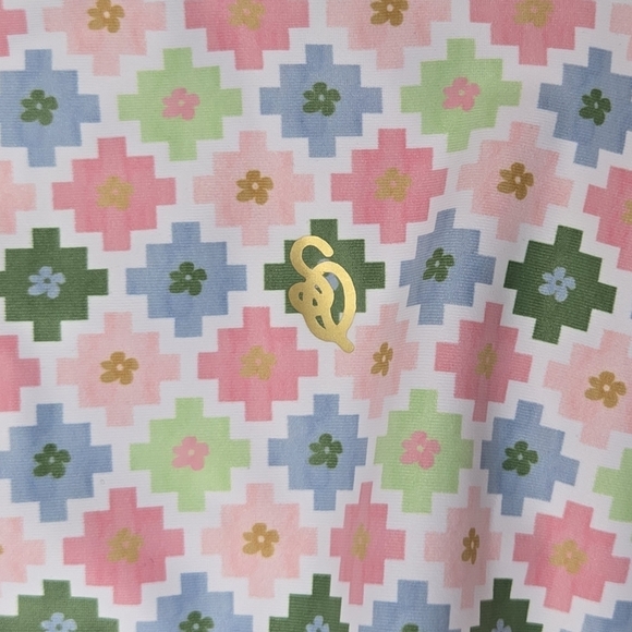 Smith & Quinn Women's Pink Multi Tile Geo Preppy Golf Leggings Size Large - Picture 4 of 7